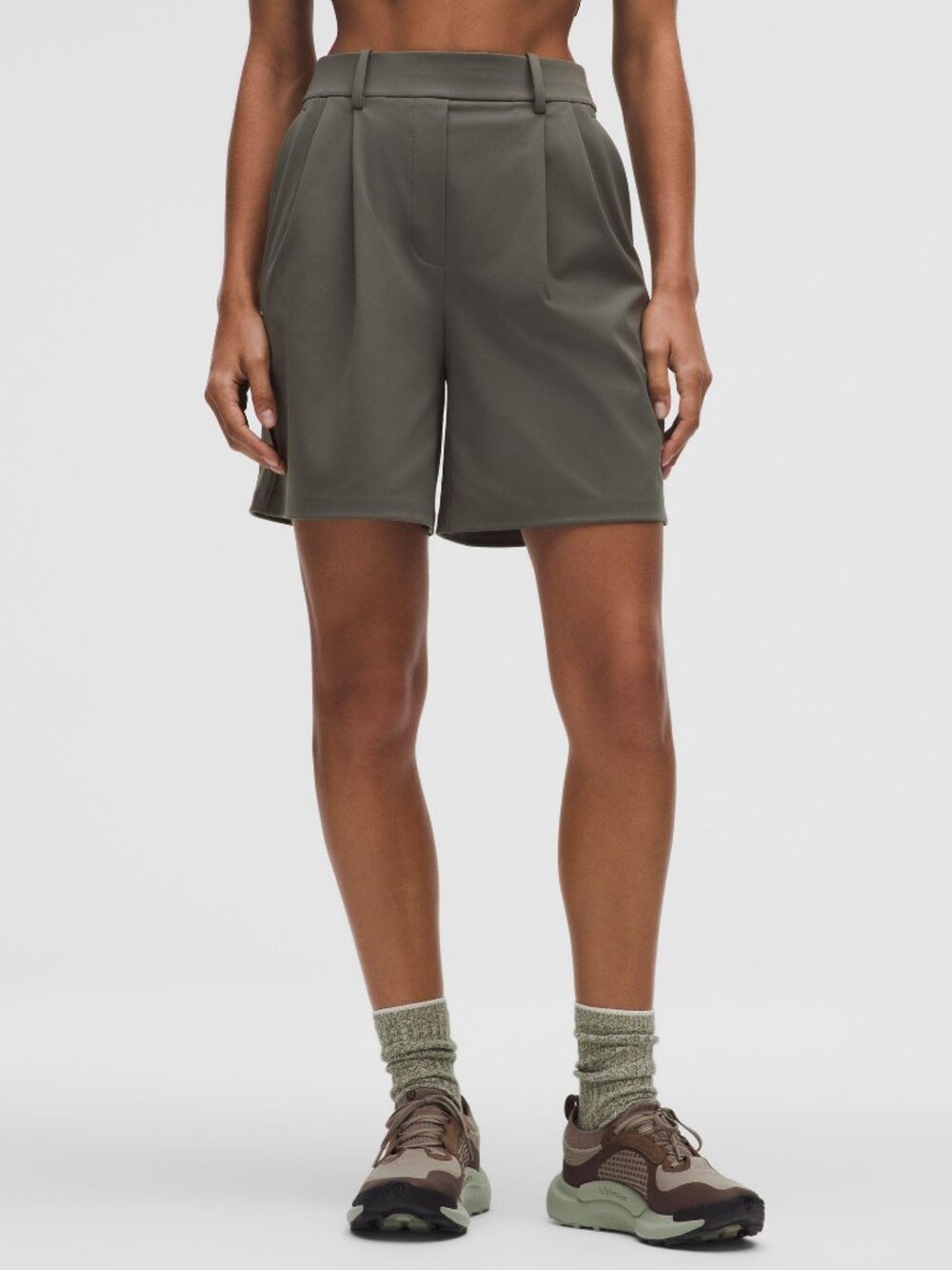 Lululemon Daydrift pleated high rise shorts 7", XXS Palm Deco